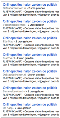 screenshot van Google Nieuws