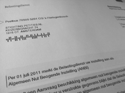 foto van brief van Belastingdienst foto van brief van Belastingdienst
