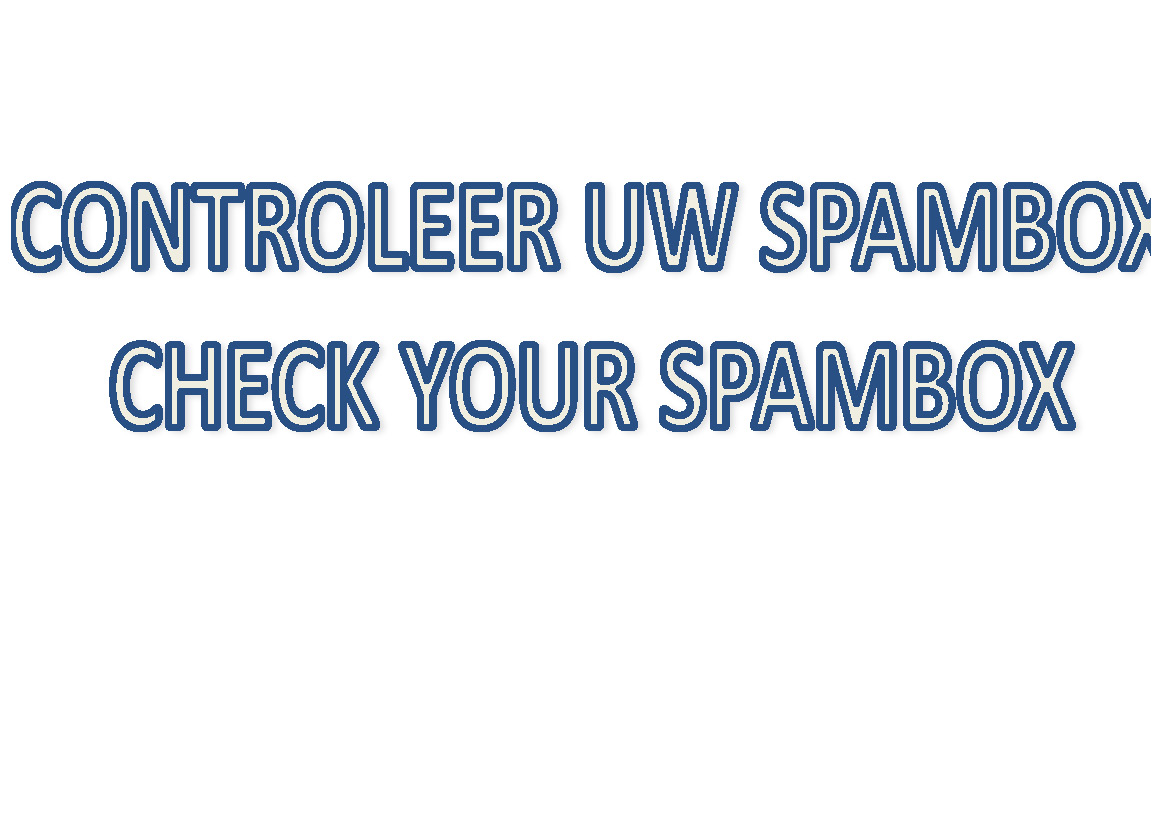 CHECK UW SPAMBOX VOOR DE BEVESTIGING